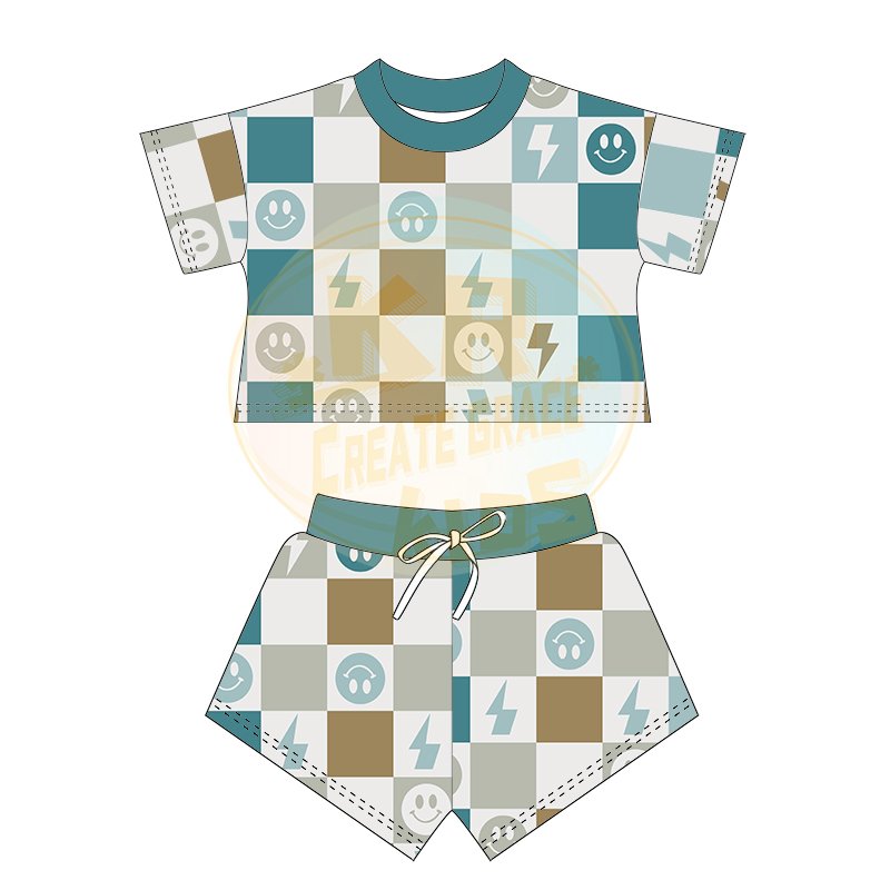 Children Boys Cute Printed Outfits New Style Kids Boys Customized Short Sets Casual Sets Clothing