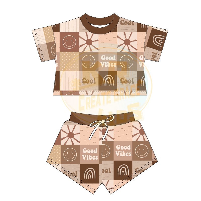 Children Boys Cute Printed Outfits New Style Kids Boys Customized Short Sets Casual Sets Clothing