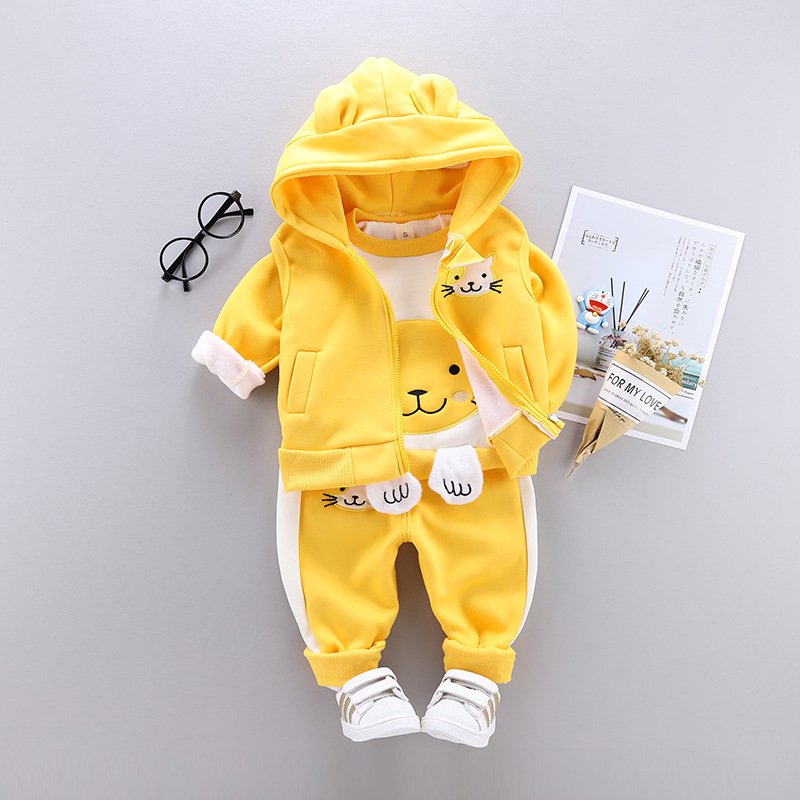 Rarewe Kids Autumn Winter New Children's Clothing Baby Cute Design Three Pcs Boys Girls Clothing Set