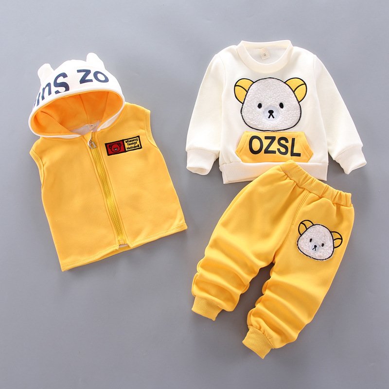 Rarewe Kids Autumn Winter New Children's Clothing Baby Cute Design Three Pcs Boys Girls Clothing Set