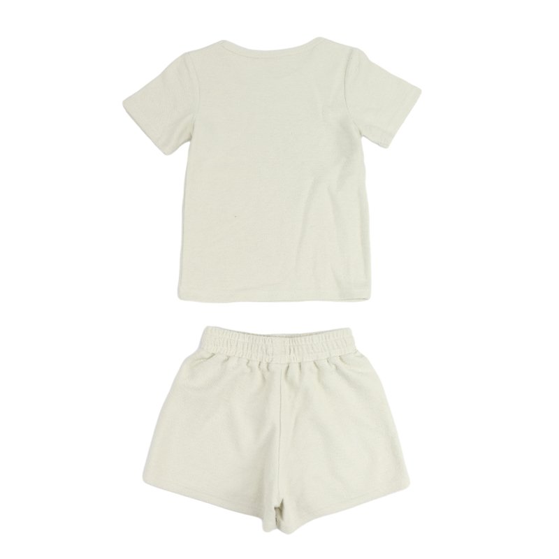 Hemp cotton kids sets two piece toddler Boy clothing sets customize terry children t shirt and shorts children clothes