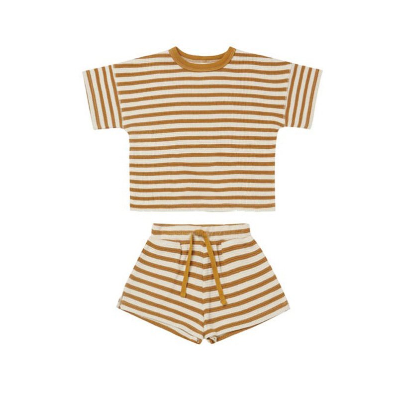 Newborn Baby Clothes 0-24M Wholesale Soft Waffle Solid Baby Boys Clothing Sets 100%cotton Toddler Boys/Girls Clothing Sets