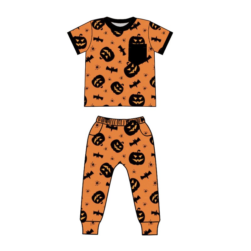 Qingli ODM Popular Fall Kids Sleepwear Unisex Printed Cotton milk silk Custom Fabric Boy Sleepwear Boy Pajama Sets