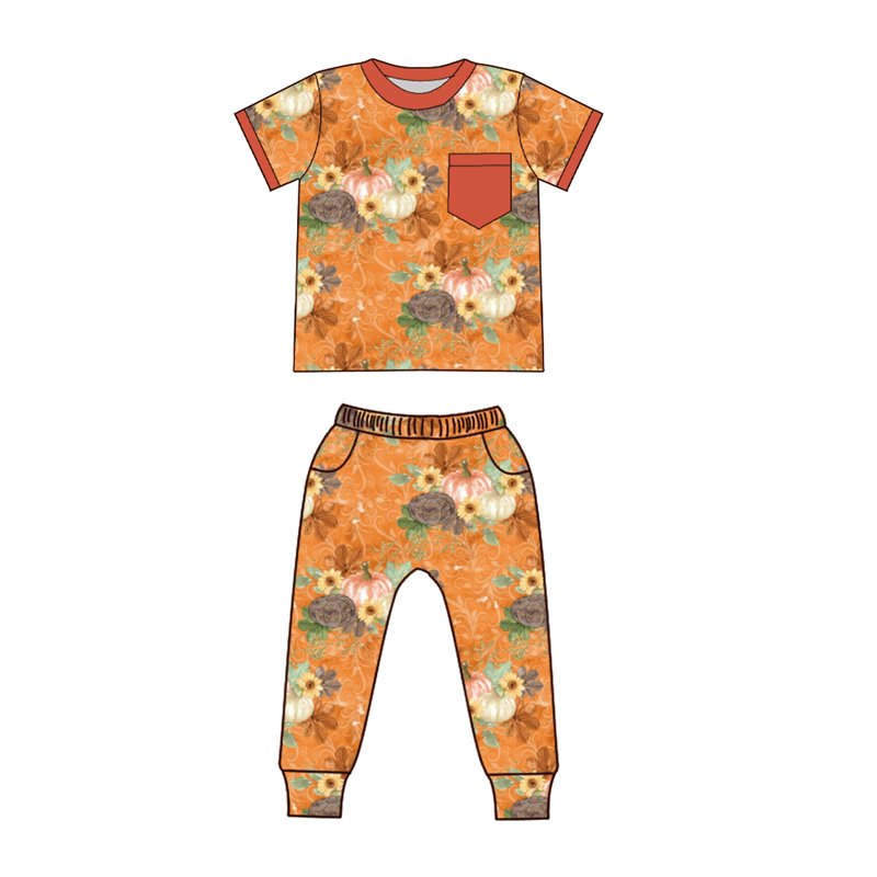 Qingli ODM Popular Fall Kids Sleepwear Unisex Printed Cotton milk silk Custom Fabric Boy Sleepwear Boy Pajama Sets