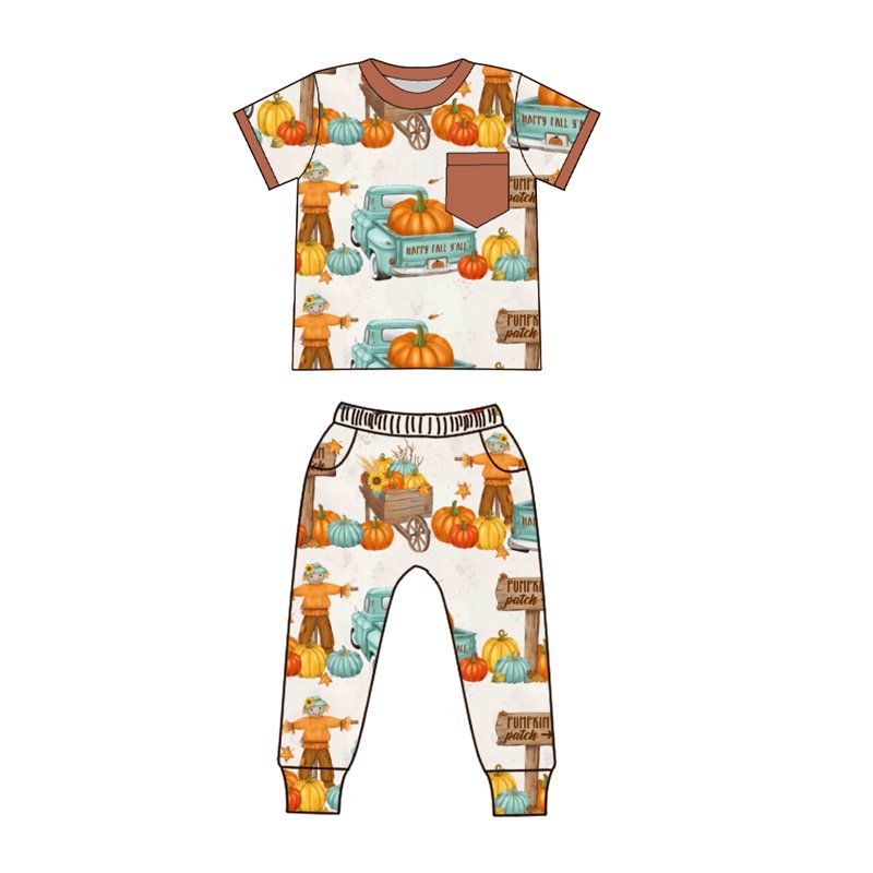 Qingli ODM Popular Fall Kids Sleepwear Unisex Printed Cotton milk silk Custom Fabric Boy Sleepwear Boy Pajama Sets