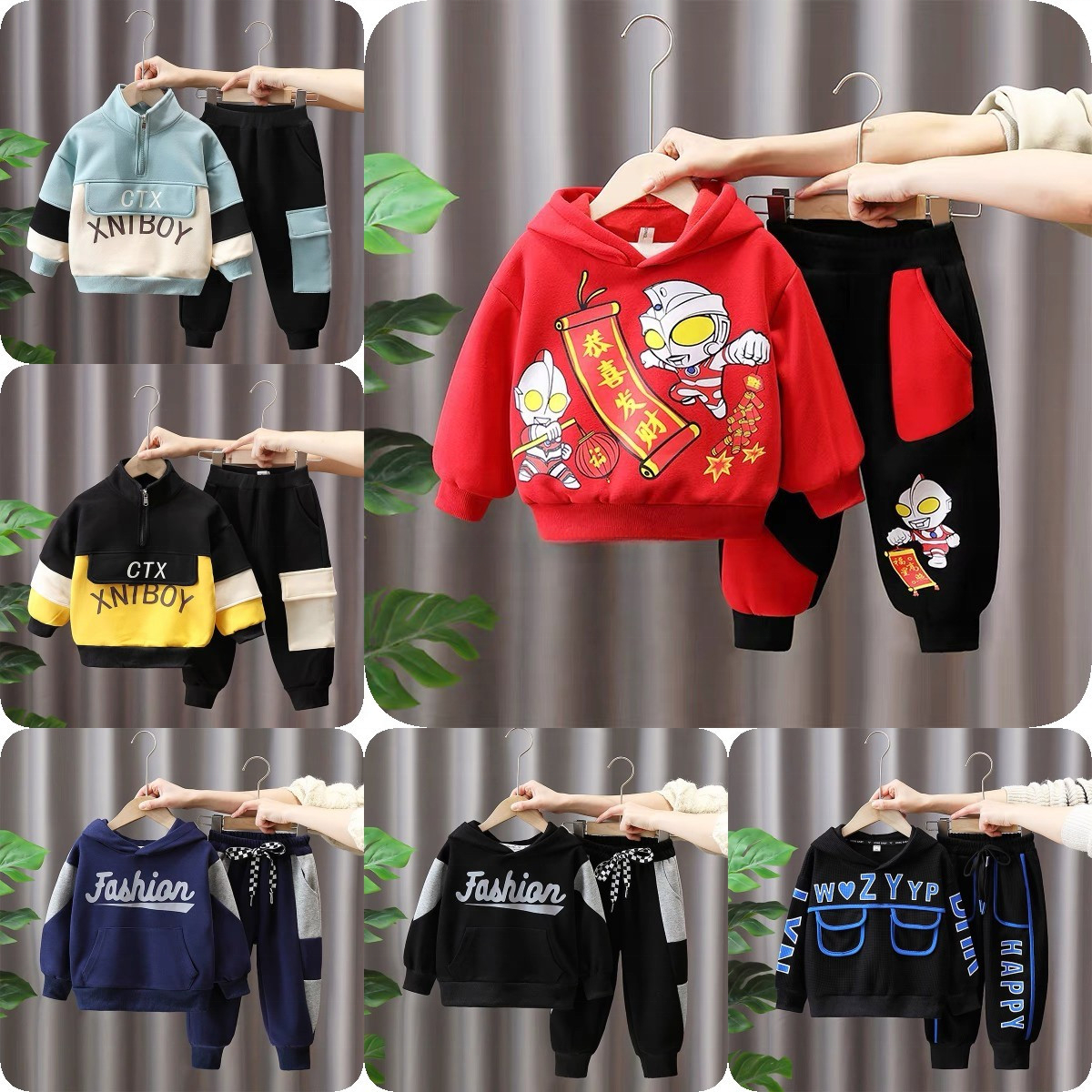 Hot New Boys Autumn Suit Children's Clothing Baby Out Clothes Boy Sports Two-Piece Set