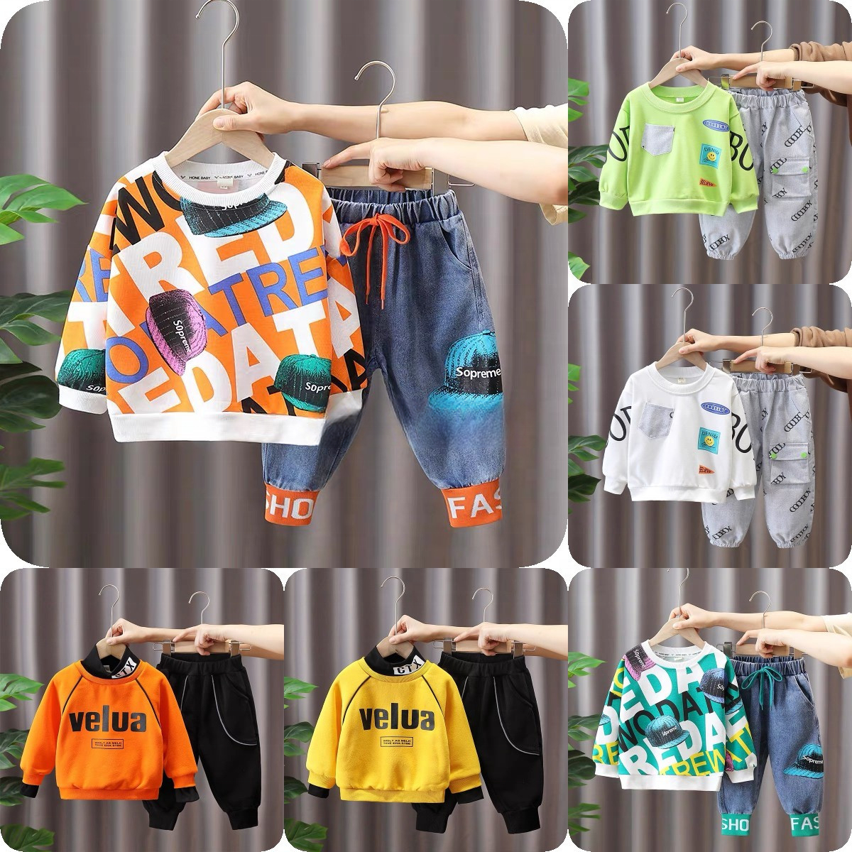 Hot New Boys Autumn Suit Children's Clothing Baby Out Clothes Boy Sports Two-Piece Set