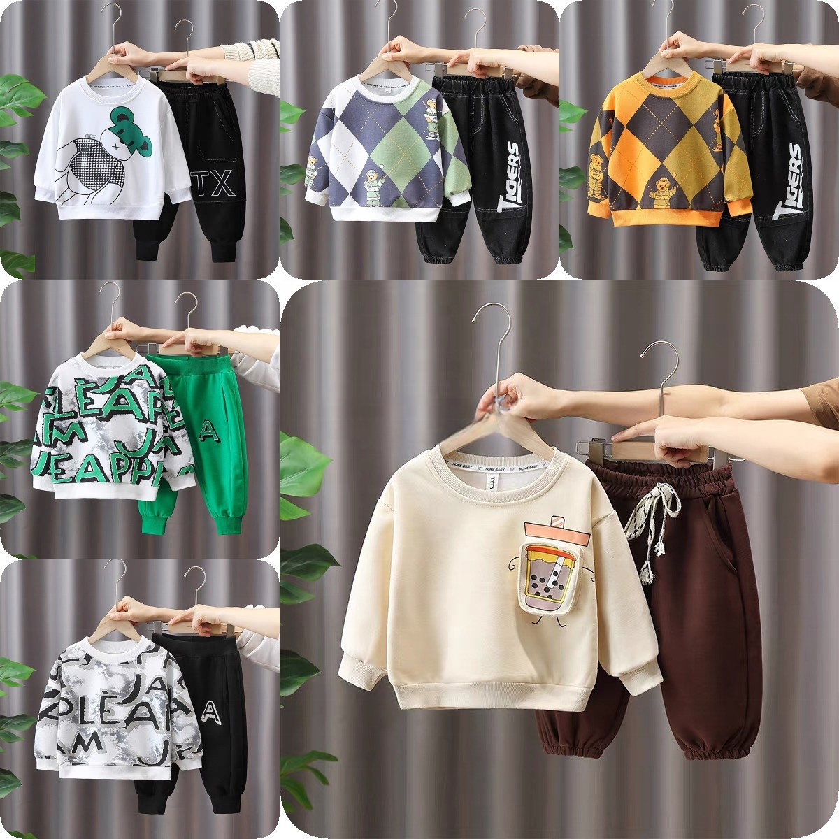 Hot New Boys Autumn Suit Children's Clothing Baby Out Clothes Boy Sports Two-Piece Set