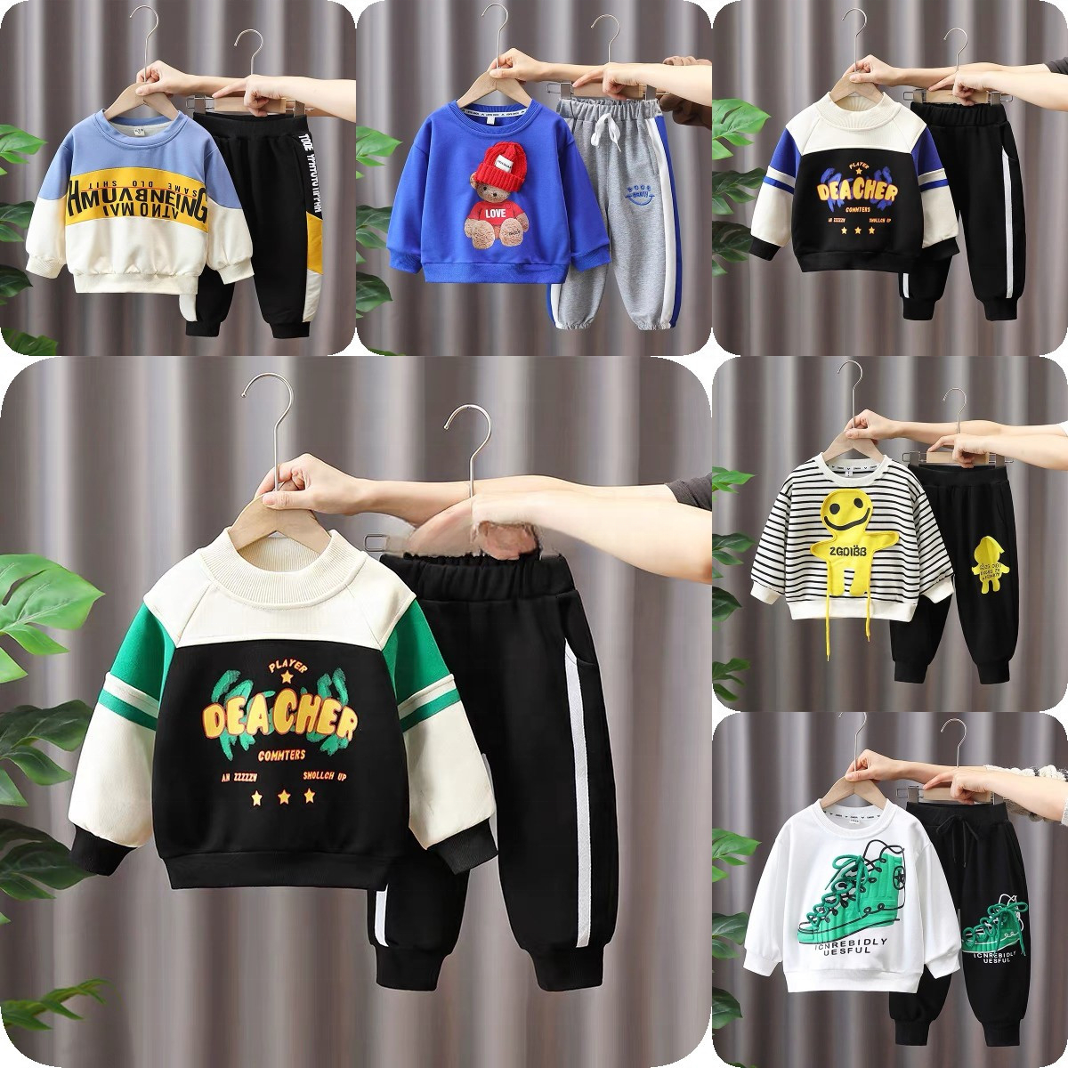 Hot New Boys Autumn Suit Children's Clothing Baby Out Clothes Boy Sports Two-Piece Set