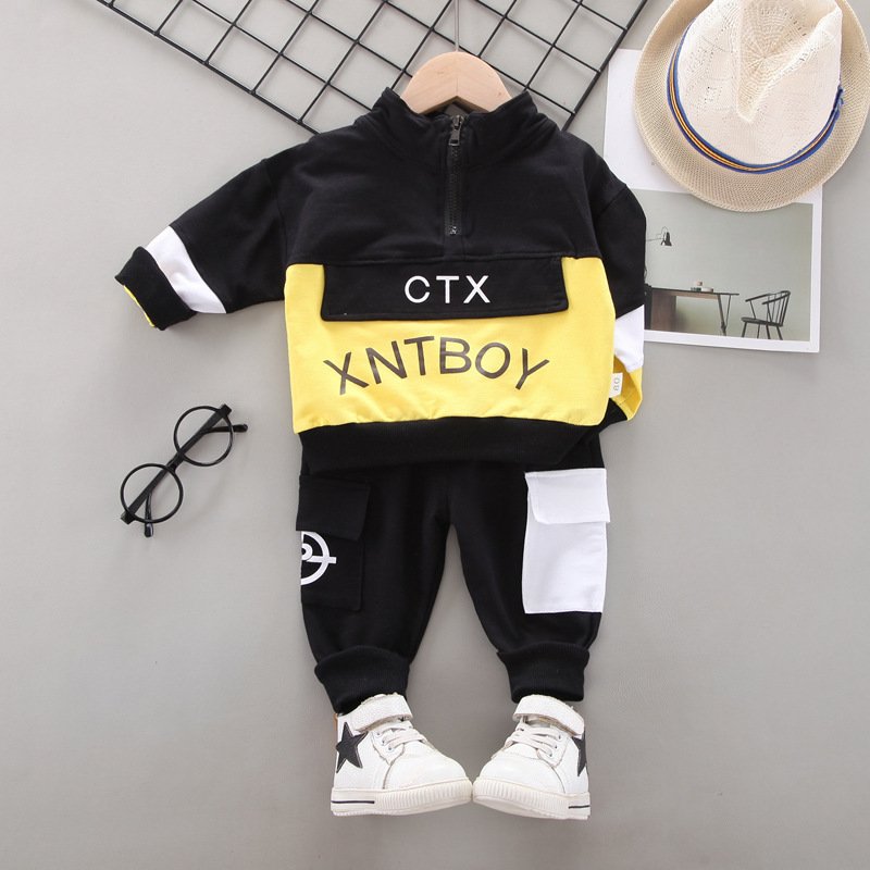 Fashion Letter Printing Children Clothing 2 Pcs Set Spring Autumn Outdoor Sports Warm Clothes Set Casual Kids Clothes Set