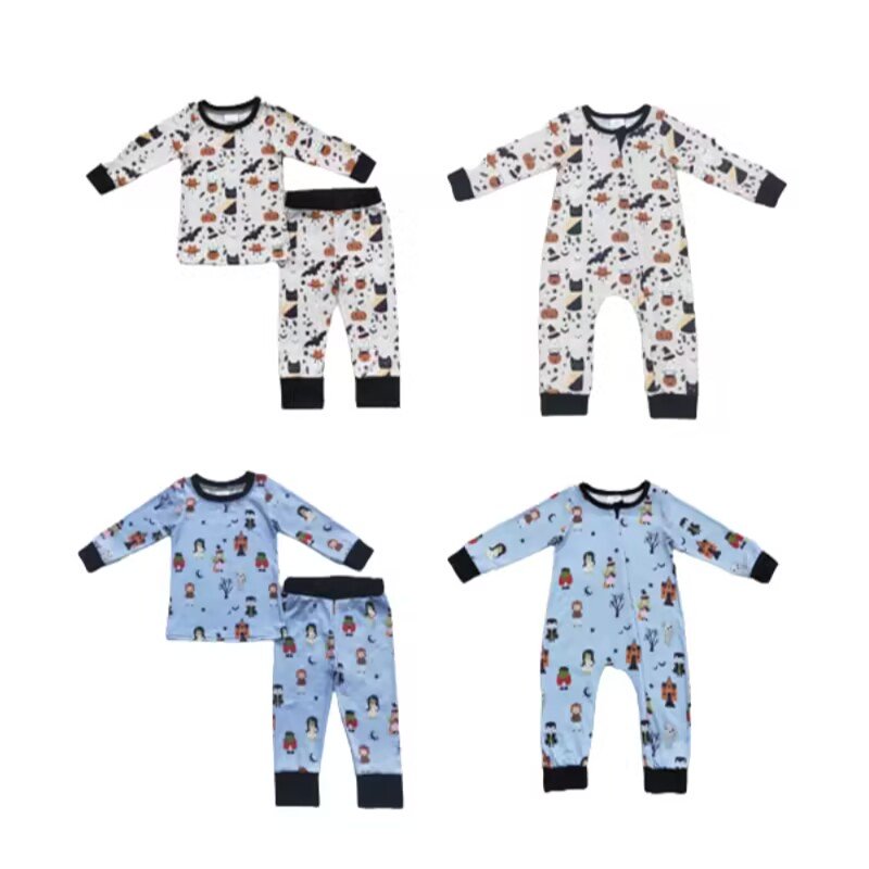 Wholesale Baby Girl Boys Christmas Outfit Kids Navy Santa Design Dress Romper Clothes Boutique Infant One-piece Clothes
