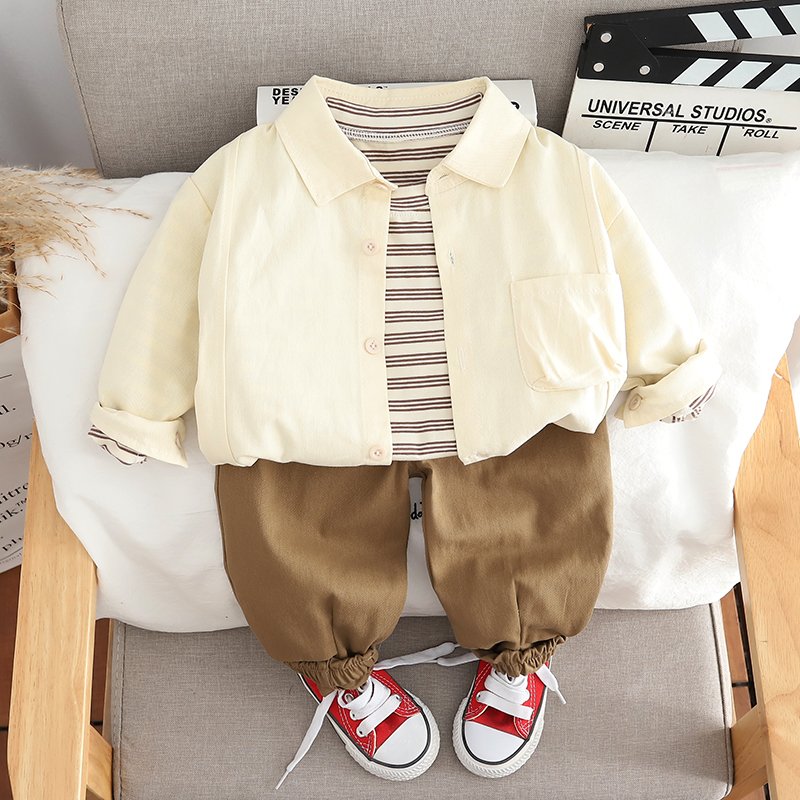 2024 Spring Autumn High Quality children Clothes Suit Long Sleeve T Shirt Coat Trousers 3Pcs Baby clothing Sets