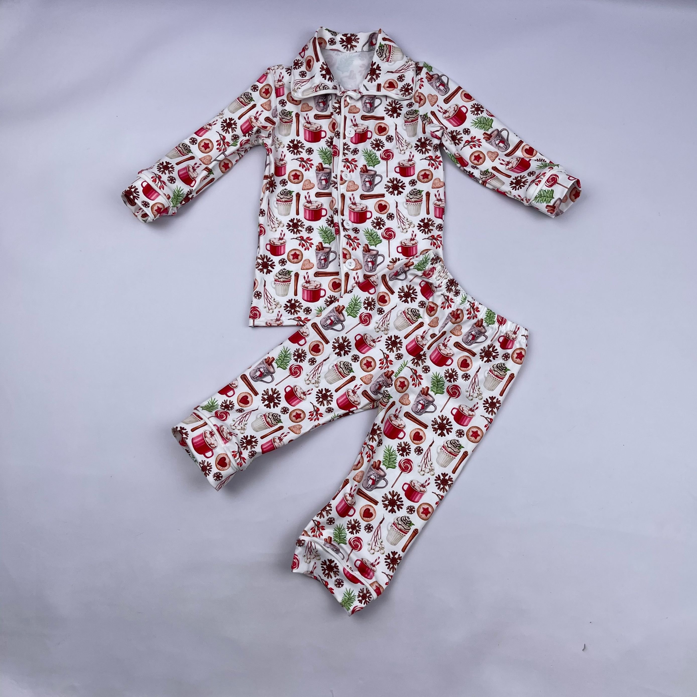 Fall Winter Boys Pyjamas Unisex Sleepwear Button Down Pajama For Kids Boys Pajamas Set Long Sleeve