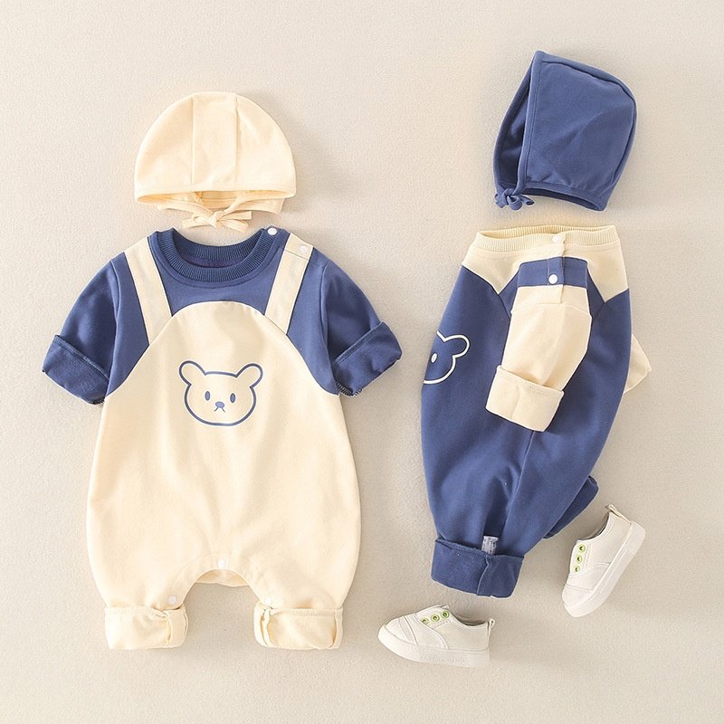 Pure Cotton Casual Baby Clothing Sets Boys Single-Layer Class Outfit Spring Autumn Crawling Clothes One-Piece Two-Piece Styles