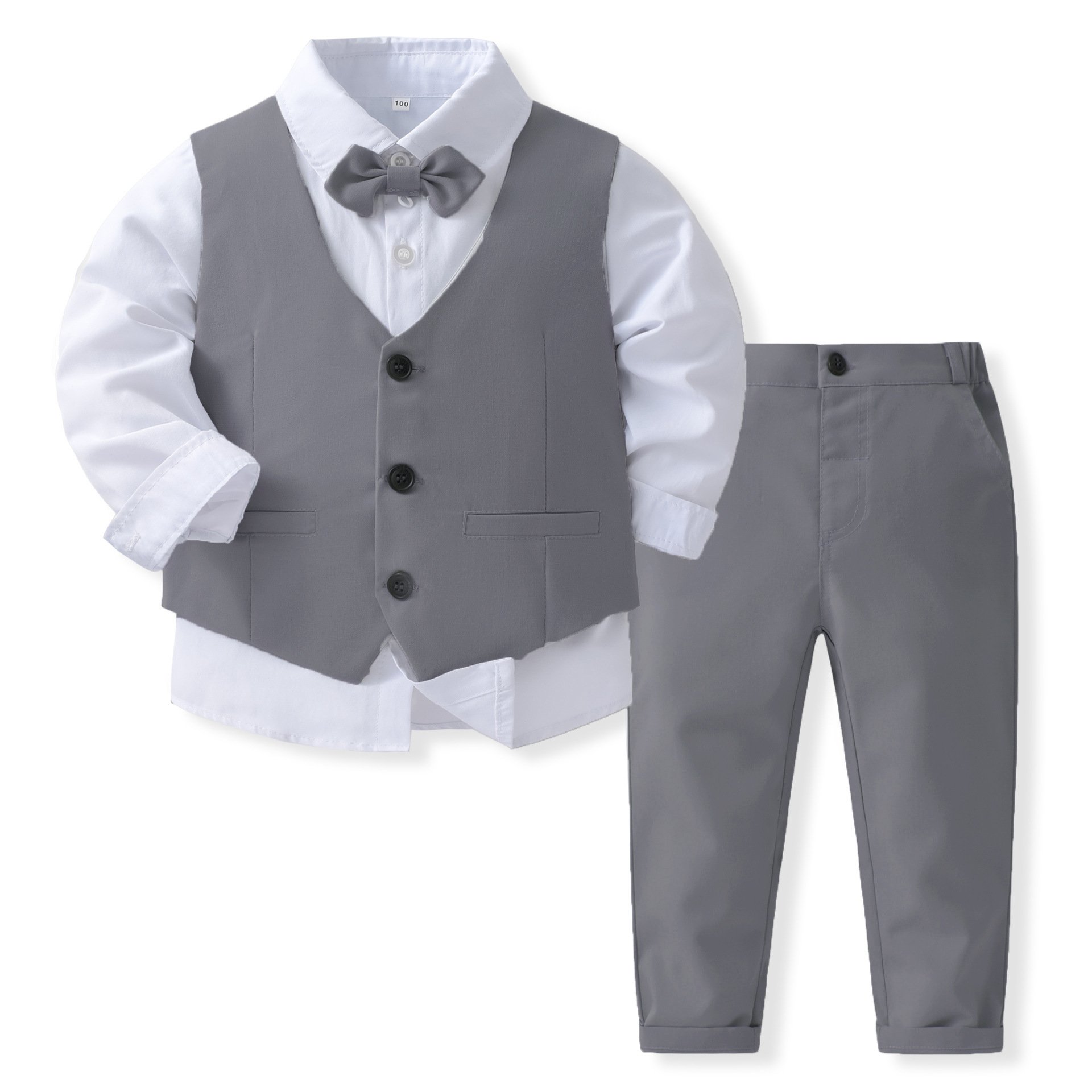 New style toddler boys clothing sets Children autumn Formal wear Three-piece set Solid color boy Western suit