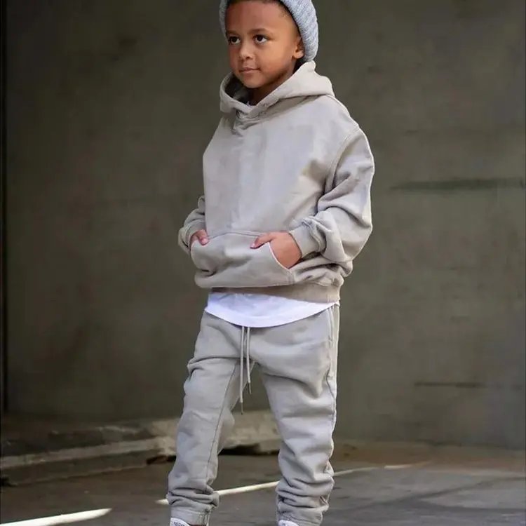 2023 OEM Customized Kids sportswear Casual Color block Sweatshirts Jogger set Kids tracksuit