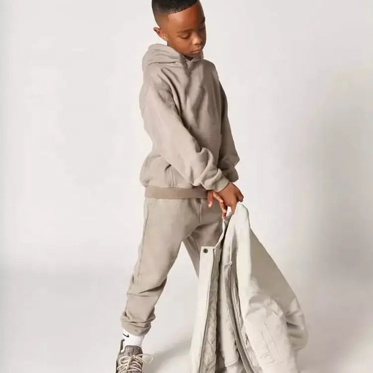 2023 OEM Customized Kids sportswear Casual Color block Sweatshirts Jogger set Kids tracksuit