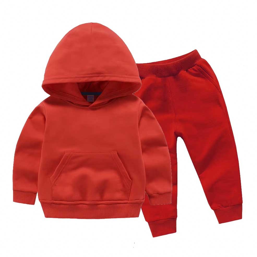 Conyson Custom Children Two Piece kids Clothing Sets Toddler Boys Sweatsuits Set 100% Cotton Hoodie Jogger Sets Kids Tracksuit