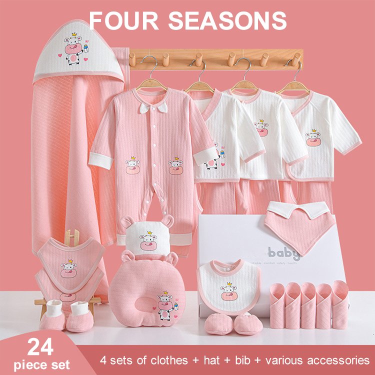 18 Piece/lot Newborn Baby Girl Clothes Set 100% Cotton Infant romper Set Milk Cow Soft Baby Boys Clothing Baby Gift set