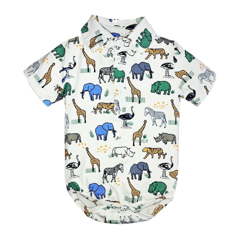 Newborn Baby Clothes China Vendors Wholesale Designer 0 24 Months Toddler Infant Clothes Printed Animal 100% Cotton Clothes Baby