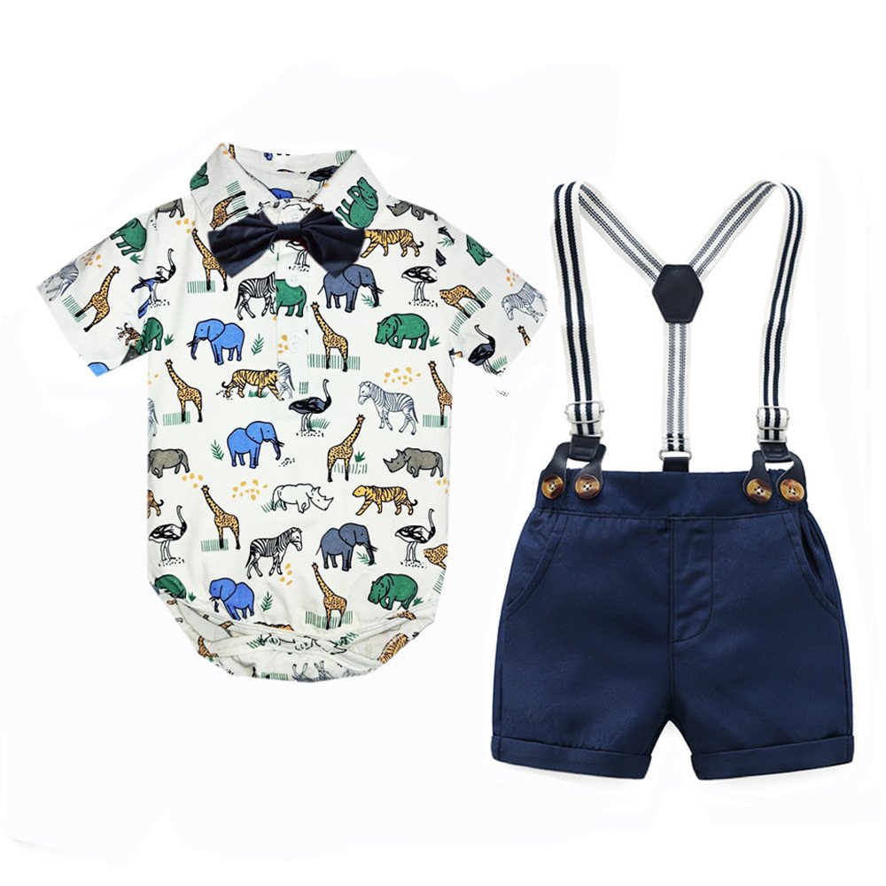 Newborn Baby Clothes China Vendors Wholesale Designer 0 24 Months Toddler Infant Clothes Printed Animal 100% Cotton Clothes Baby