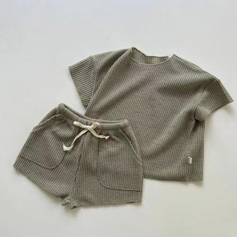 Custom Label New short sleeve kids clothing set baby boy clothes 2 to 3 year boy suit boy cloths for summer 2023