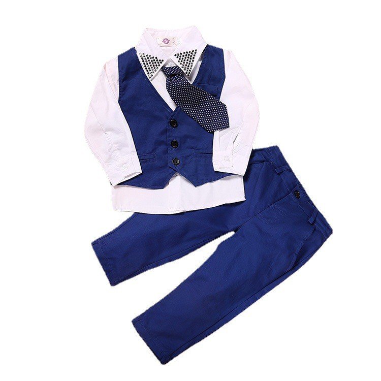 WSG11 Top Children Boys Formal Clothing sets Spring Autumn Kids Gentleman clothes suit