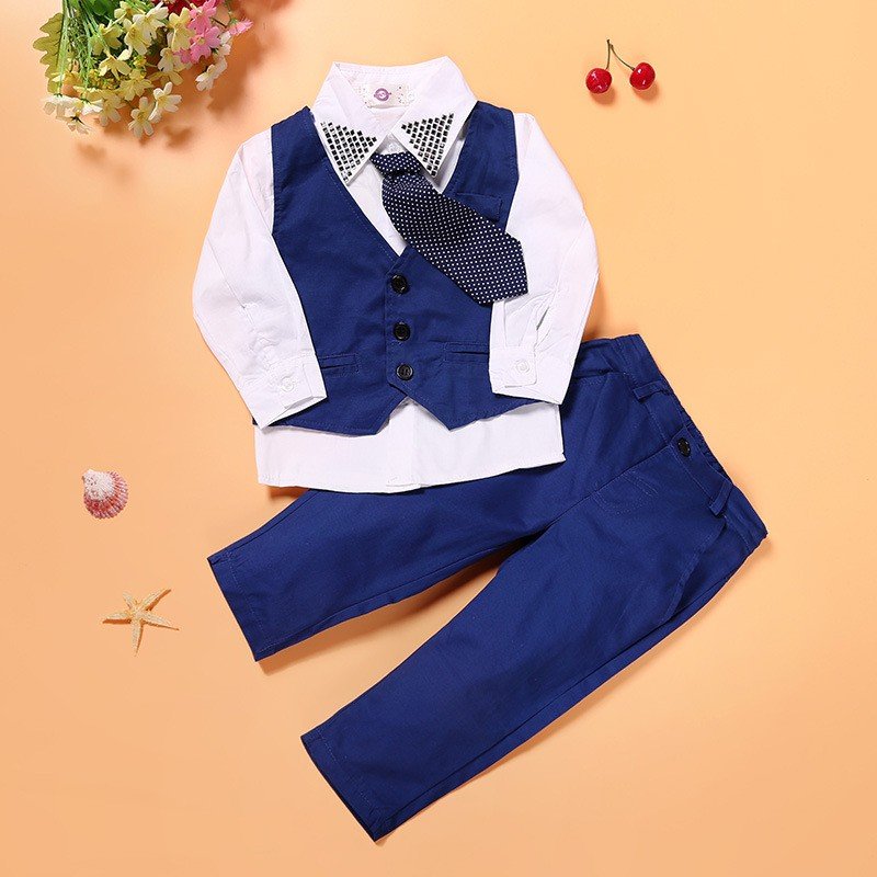 WSG11 Top Children Boys Formal Clothing sets Spring Autumn Kids Gentleman clothes suit