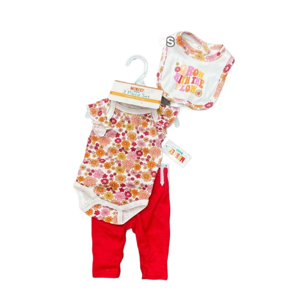 Wholesale Quality Newborn Baby Girls Boys Three Pieces TROUSERS+bibs+rompers Infant Baby Onesies Clothing Sets