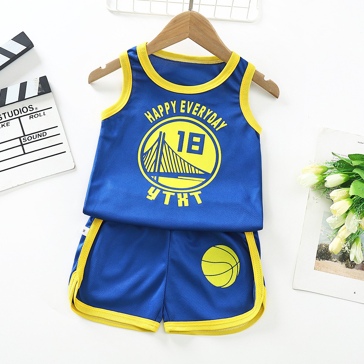 Children's basketball clothes Thin casual sports boys' suit Summer children's sports fast dry clothes boy clothing set