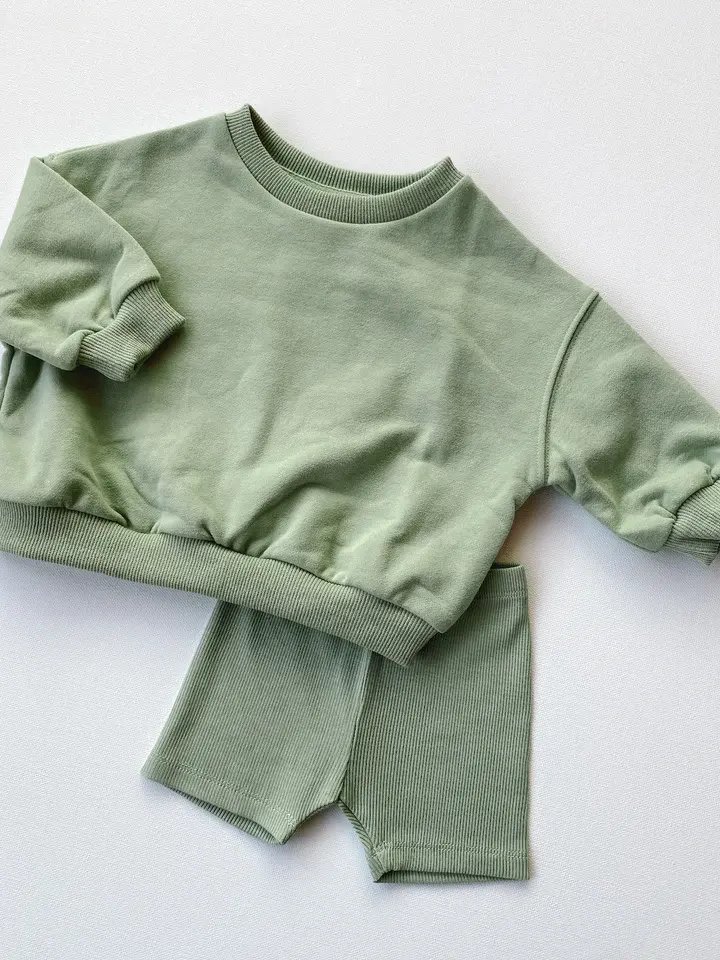 hot sale autumn Baby boy Outfits Plain long sleeve and Shorts clothes kids cute Boys Clothing Sets
