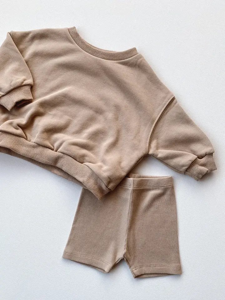 hot sale autumn Baby boy Outfits Plain long sleeve and Shorts clothes kids cute Boys Clothing Sets