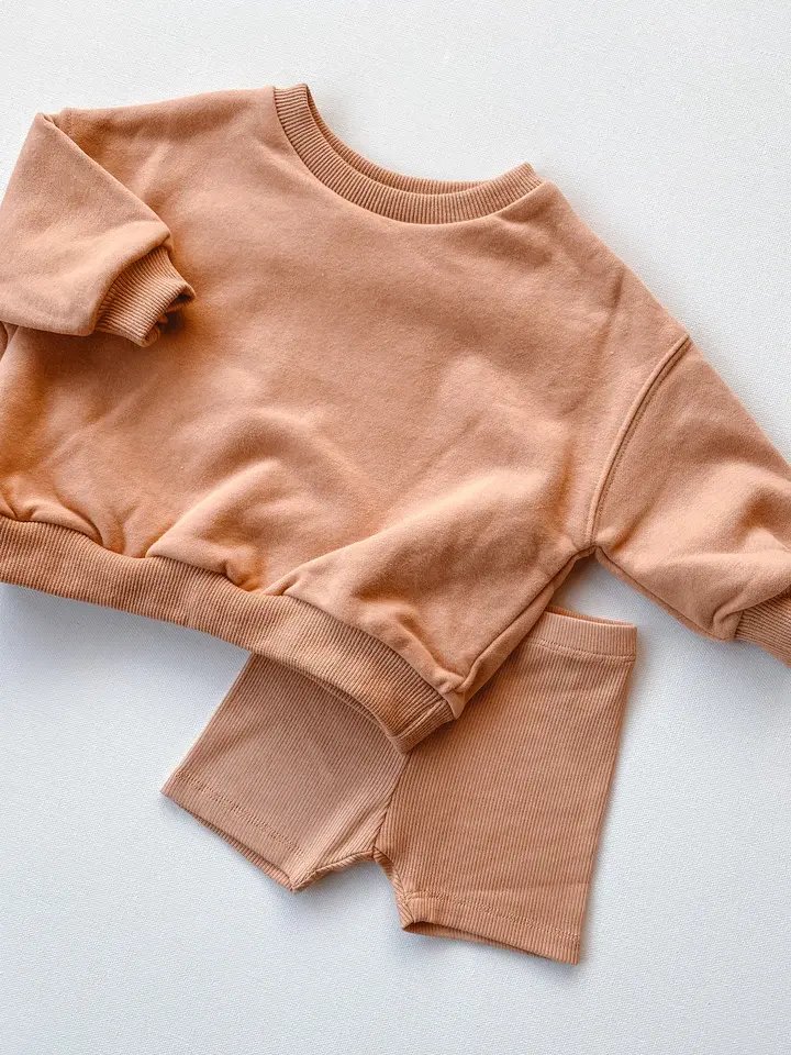 hot sale autumn Baby boy Outfits Plain long sleeve and Shorts clothes kids cute Boys Clothing Sets
