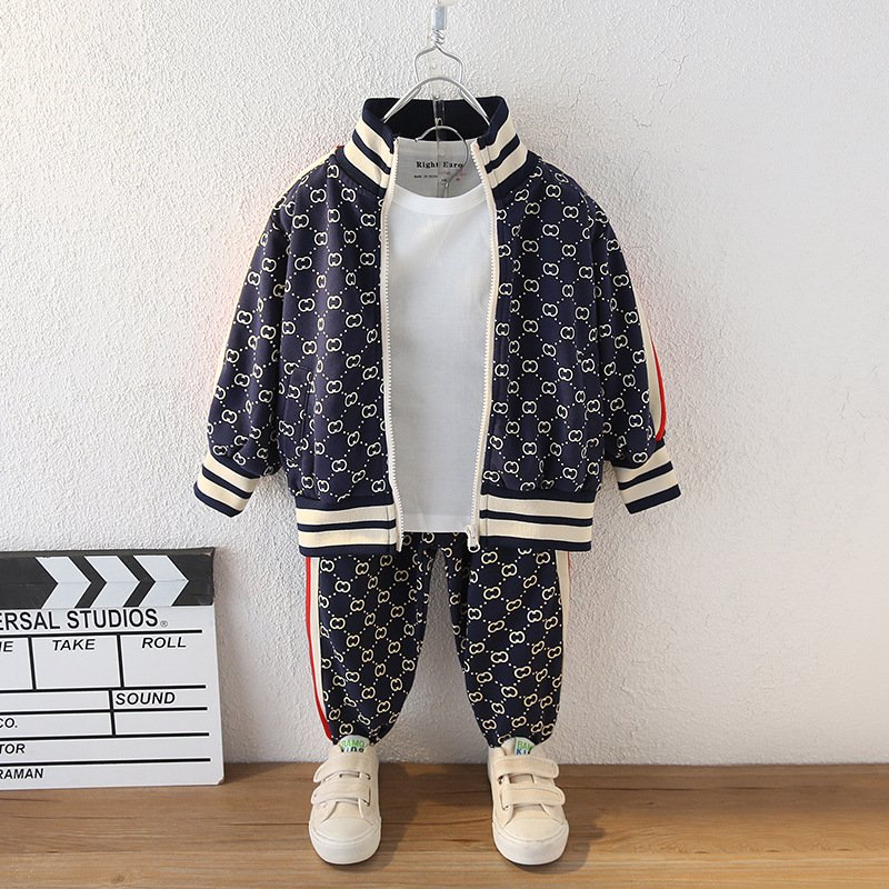 2024 Boy's Clothing Sets Unisex New Letter Pattern Suit Sportswear Autumn Winter Boys Two-piece Baby Outer Wear For British Styl
