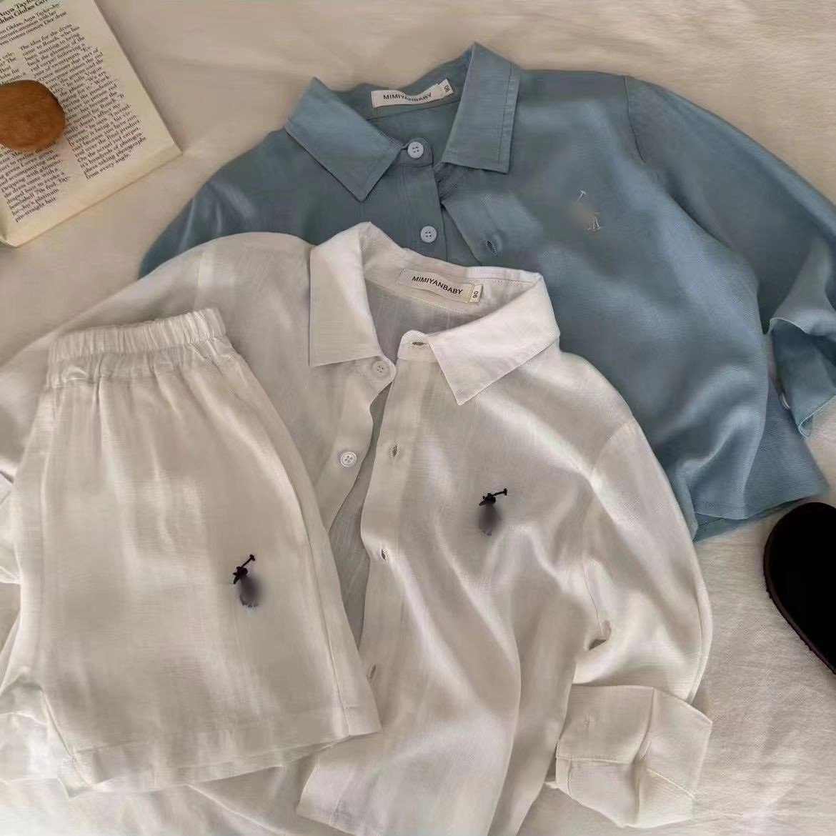 New arrival summer casual Boys Clothing Sets long sleeves soft sunproof shirt + casual pants 2 Pieces outfits for kids