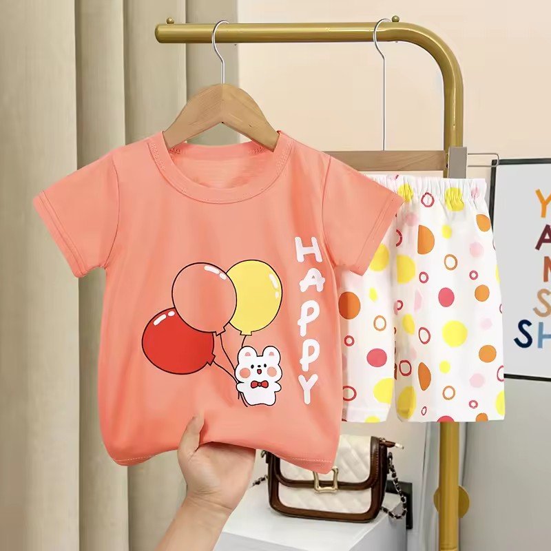 ODM Supply Wholesale 100% Cotton Boys Clothing Sets Summer Short Sleeve T-Shirt Shorts Suit Worested Fabric