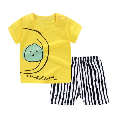 2021 Hot Sale Summer Children's Clothing Sets 100 Different Design Baby Boy Clothing Sets 2pcs T-shirt kids clothes