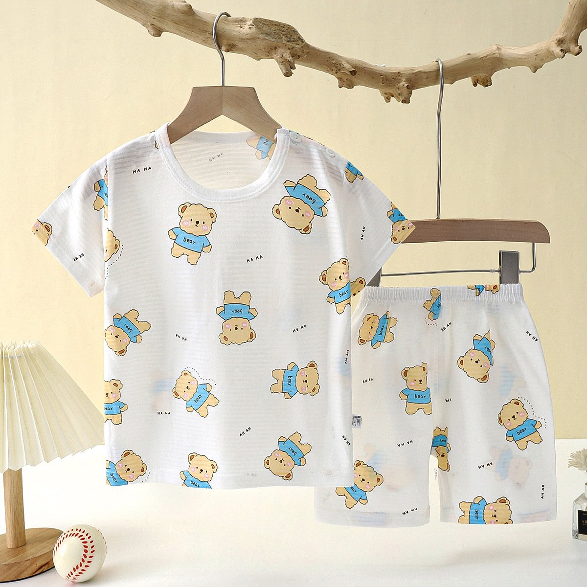 Quality Kids Pjs Shorts cotton short sleeve Pajamas clothing set for boy girl