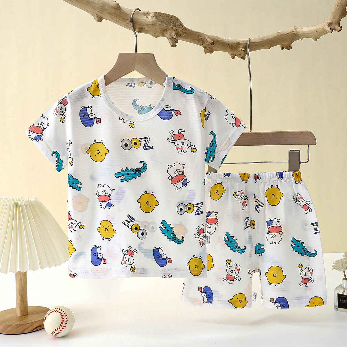 Quality Kids Pjs Shorts cotton short sleeve Pajamas clothing set for boy girl