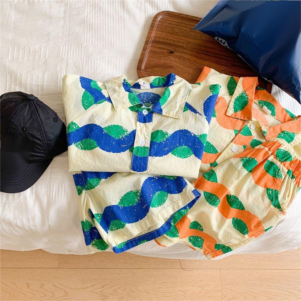 Factory Wholesale Summer Baby Suit Shirt and Shorts 2pcs Teenagers Boys Clothing Sets