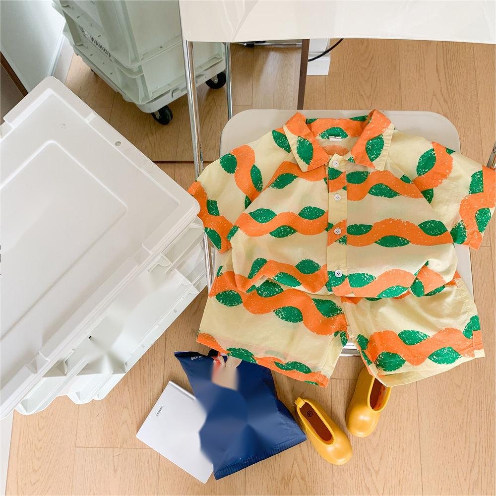 Factory Wholesale Summer Baby Suit Shirt and Shorts 2pcs Teenagers Boys Clothing Sets