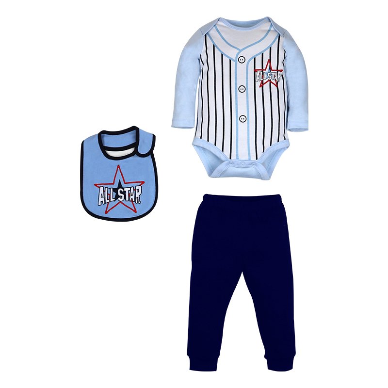 Newborn baby long sleeve romper set Wholesale Long coat Promotion Boutique Breathable Cotton Top Kids Children Toddler 3pcs set