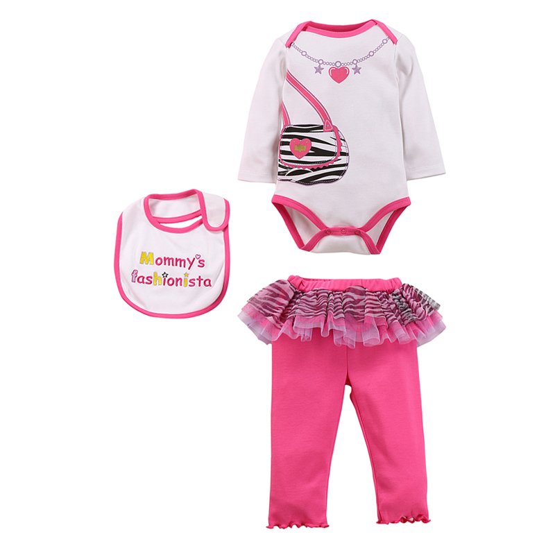 Newborn baby long sleeve romper set Wholesale Long coat Promotion Boutique Breathable Cotton Top Kids Children Toddler 3pcs set
