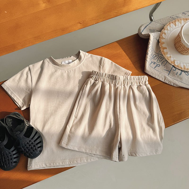 2024 NEW Toddlers Kids Clothes Set Cotton T Shirt Trousers Two Piece Summer Casual Breathable Girls Boys Clothing Set