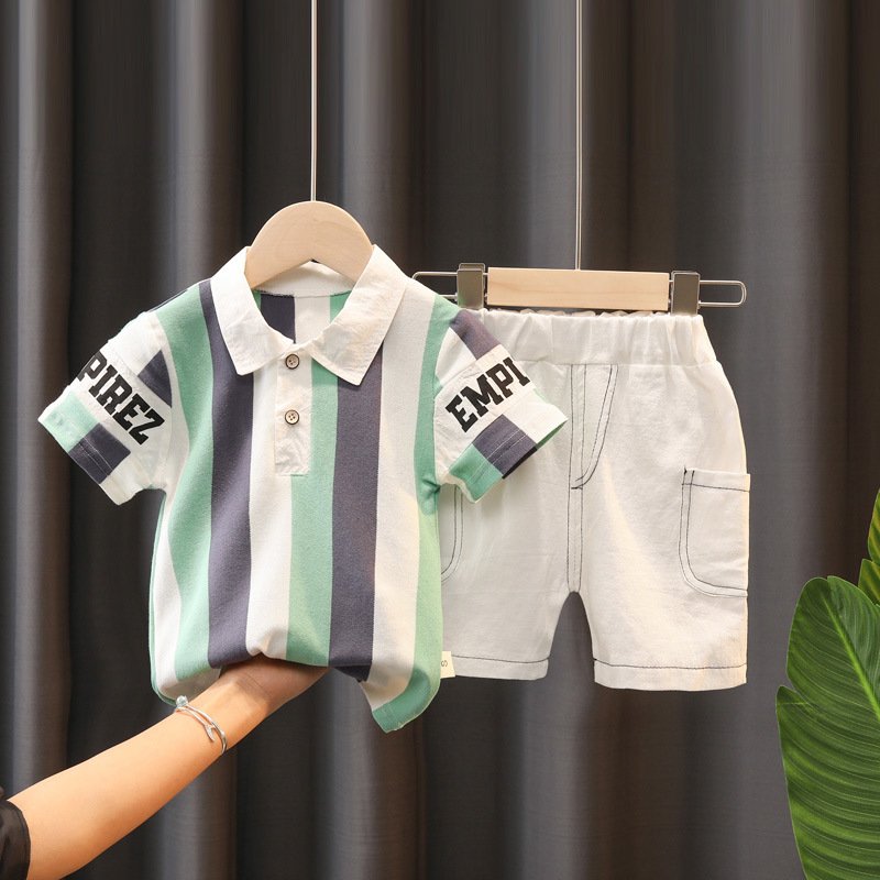 Cheap 2023 New style toddler boys summer floral printed shirt with casual shorts 2 pcs clothing set