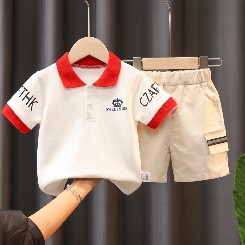 Cheap 2023 New style toddler boys summer floral printed shirt with casual shorts 2 pcs clothing set