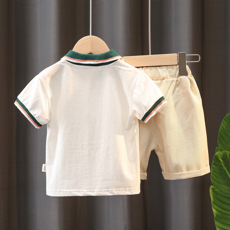 Cheap 2023 New style toddler boys summer floral printed shirt with casual shorts 2 pcs clothing set