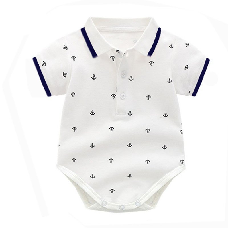 New Baby Boy Clothes Set 5pcs Kids Button up Top Anchor Romper Shirt Overalls Outfits Newborn Baby Clothing With Hat Shoes Socks
