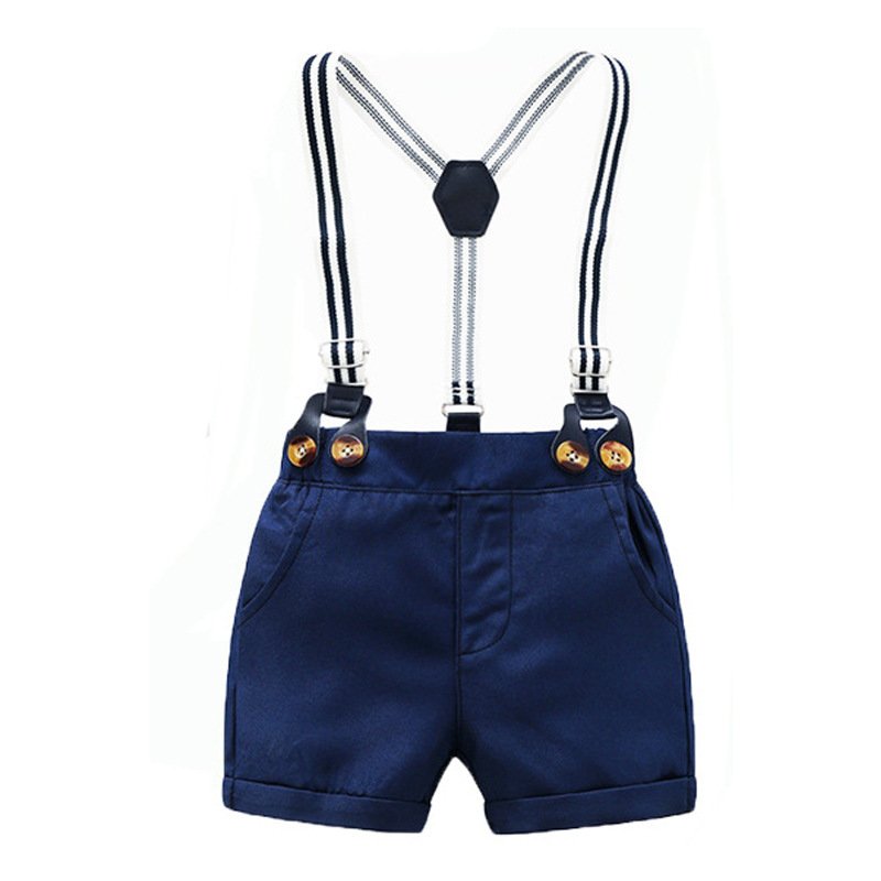 New Baby Boy Clothes Set 5pcs Kids Button up Top Anchor Romper Shirt Overalls Outfits Newborn Baby Clothing With Hat Shoes Socks