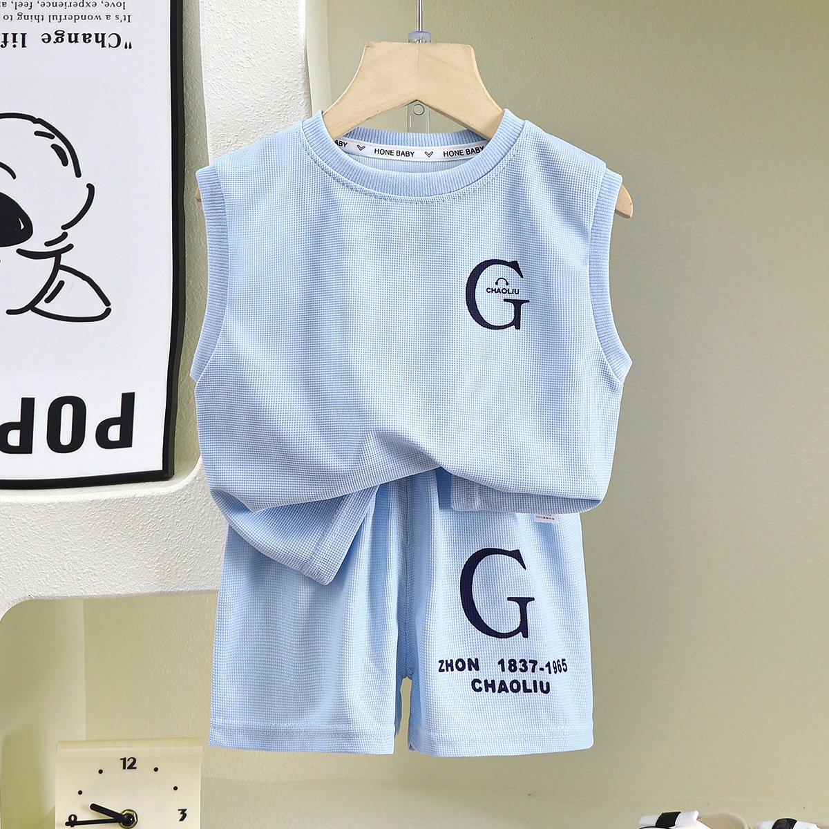 2024 Summer Baby New Boys Korean Style New Children's Shorts+vest Two Sets Children's Clothing